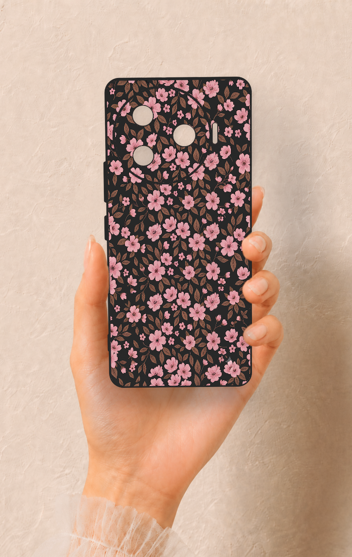 Tecno Camon 30 Pro 5G Uyumlu Mini Pembe Çiçek Desenli Silikon Kılıf