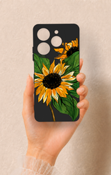 Tecno Spark 10 Pro Uyumlu Ay Çiçeği Desenli Silikon Kılıf
