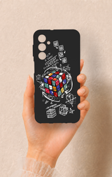 Samsung M34 Uyumlu Rubik Küb Desenli Silikon Kılıf