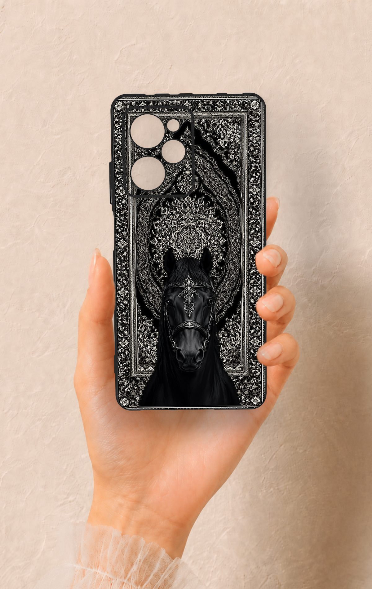 Poco X5 Pro Uyumlu Etnik At Figürü Desenli Silikon Kılıf
