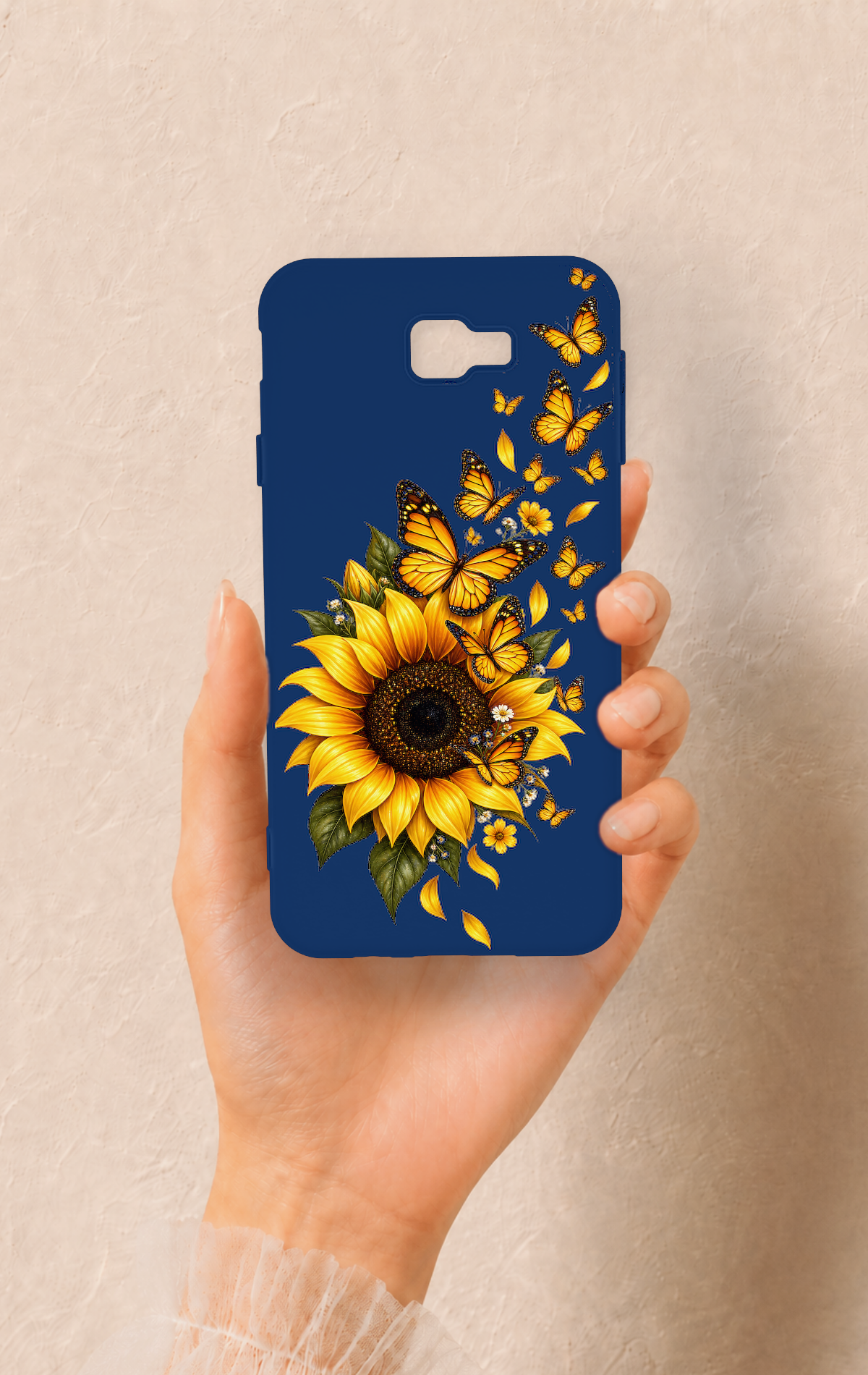 Samsung J7 Prime Uyumlu Ayçiçeği Desenli Silikon Kılıf
