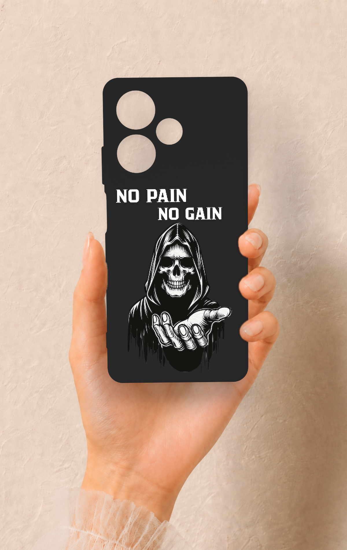 İnfinix Hot 30 Uyumlu No Pain No Gain Desenli Silikon Kılıf