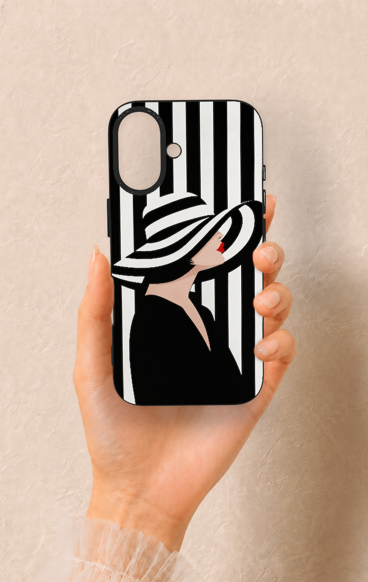 iPhone 16 Uyumlu Madam Marica Desenli Silikon Kılıf