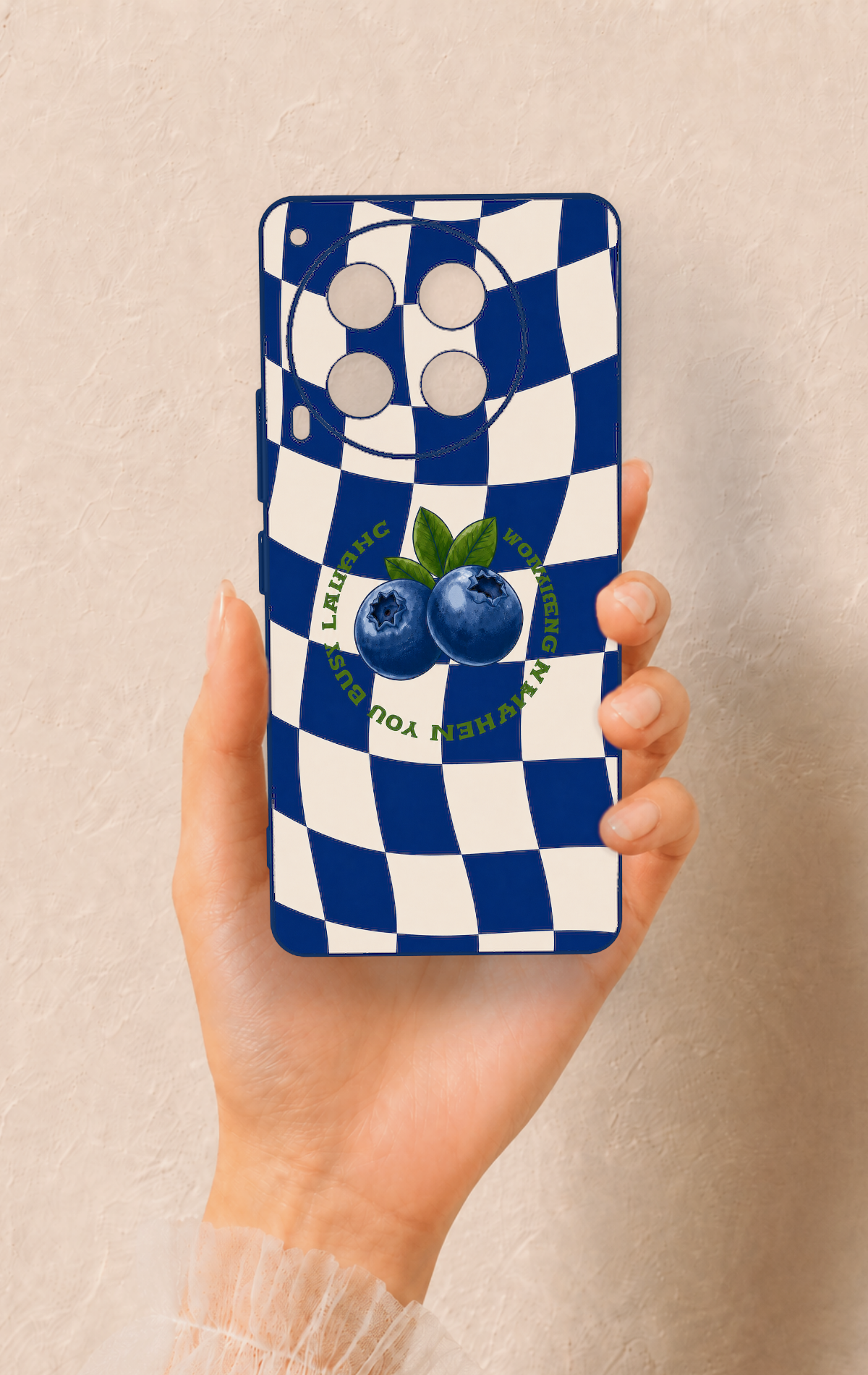 Tecno Camon 30 Uyumlu Yaban Mersini Desenli Silikon Kılıf
