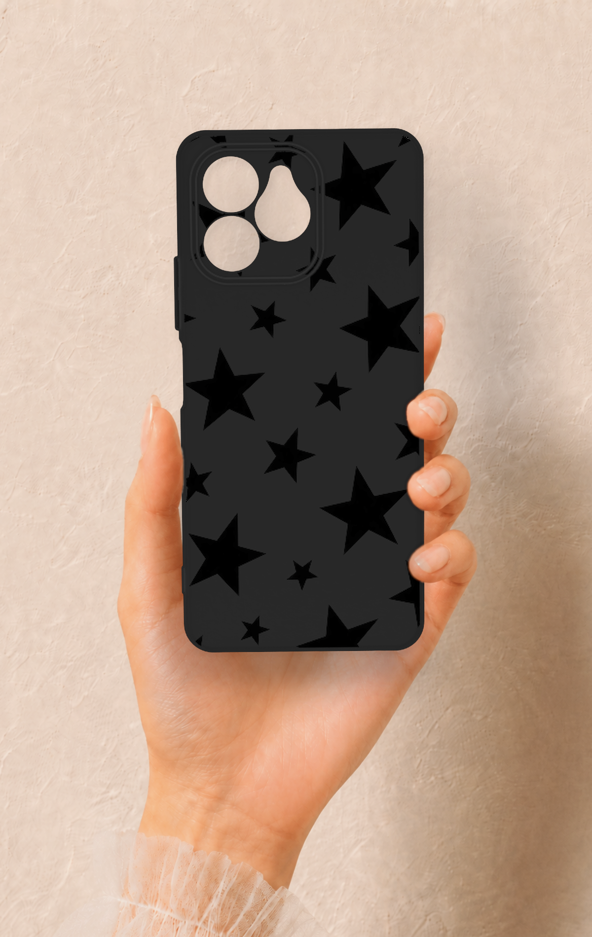 Omix x6 Uyumlu Siyah Star Desenli Silikon Kılıf