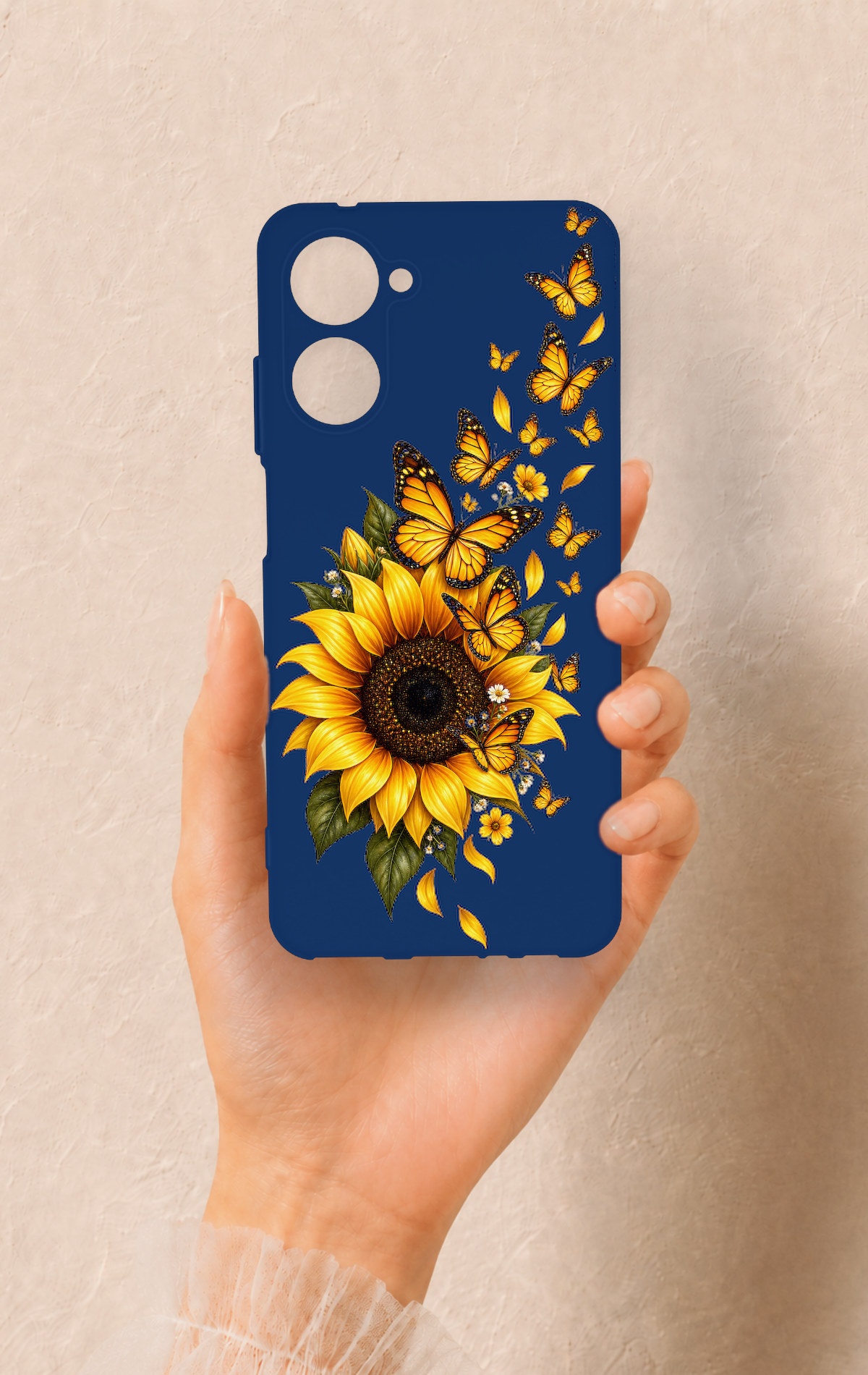 Realme 10 Uyumlu Ayçiçeği Desenli Silikon Kılıf