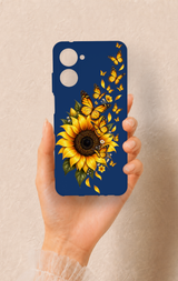 Realme 10 Uyumlu Ayçiçeği Desenli Silikon Kılıf