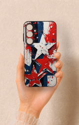 Samsung A55 Uyumlu Star Flag Desenli Silikon Kılıf