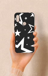 Huawei Y6 2019 Uyumlu Siyah Mega Star Desenli Silikon Kılıf