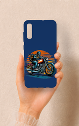 Samsung A70 Uyumlu Moto Rider Desenli Silikon Kılıf