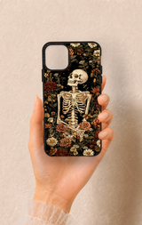 iPhone 11 Pro Max Uyumlu Çiçek İskelet Desenli Silikon Kılıf