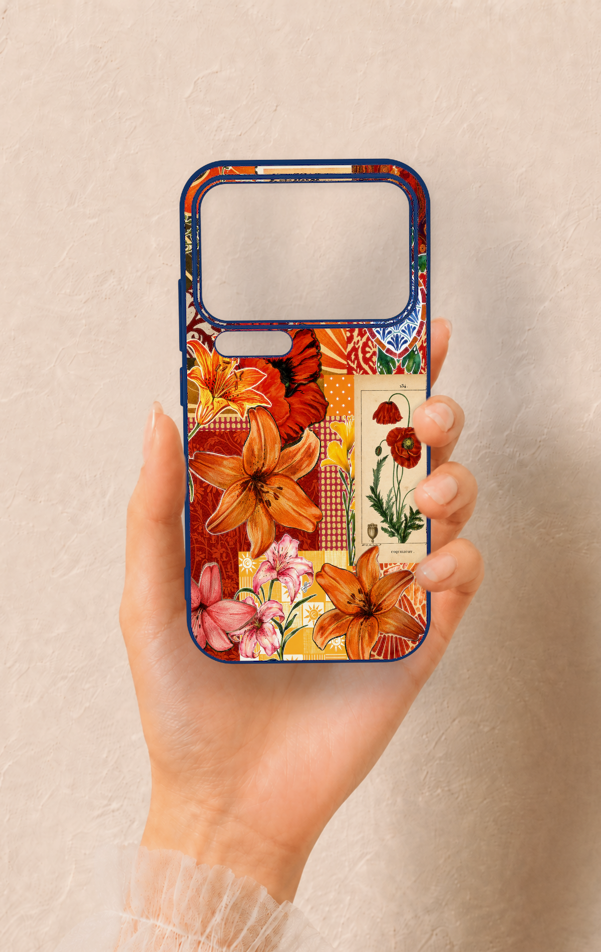 Xiaomi Mi 17 Pro 5G Uyumlu Turuncu Zambak Desenli Silikon Kılıf