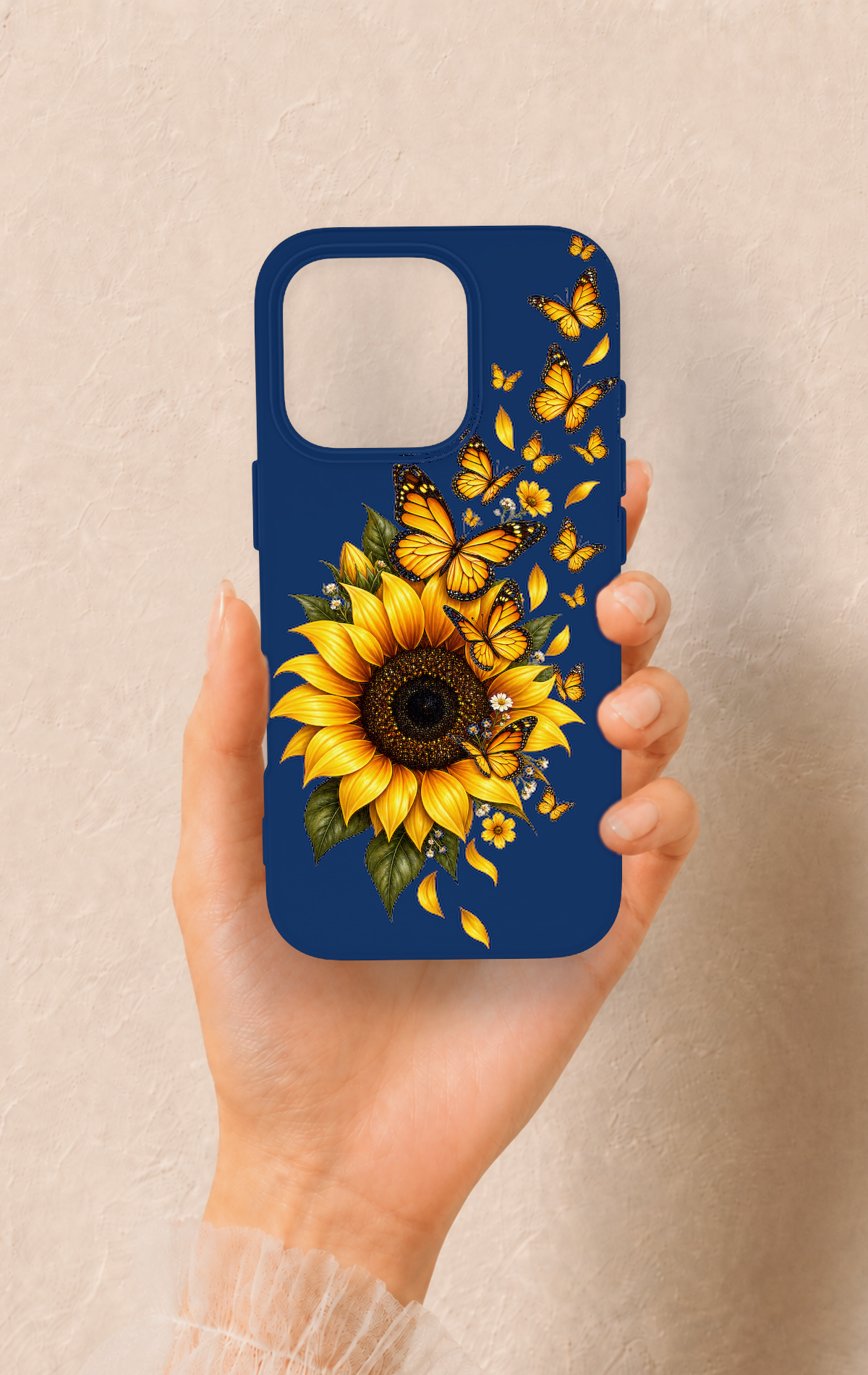 iPhone 16 Pro Uyumlu Ayçiçeği Desenli Silikon Kılıf