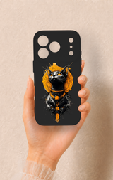 iPhone 17 Pro Uyumlu Mısırlı Kedi Tanrısı Desenli Silikon Kılıf