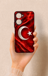 Vivo Y18 Uyumlu Türk Bayrağı Desenli Silikon Kılıf