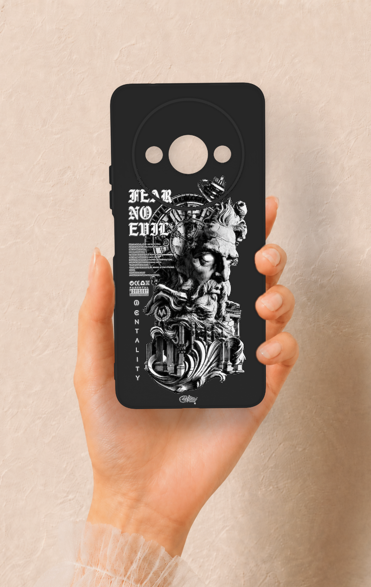 Redmi A3 Uyumlu Fear No Evil Desenli Silikon Kılıf