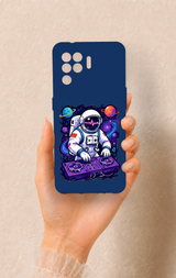 Oppo Reno 5 Lite Uyumlu Astronot DJ Desenli Silikon Kılıf