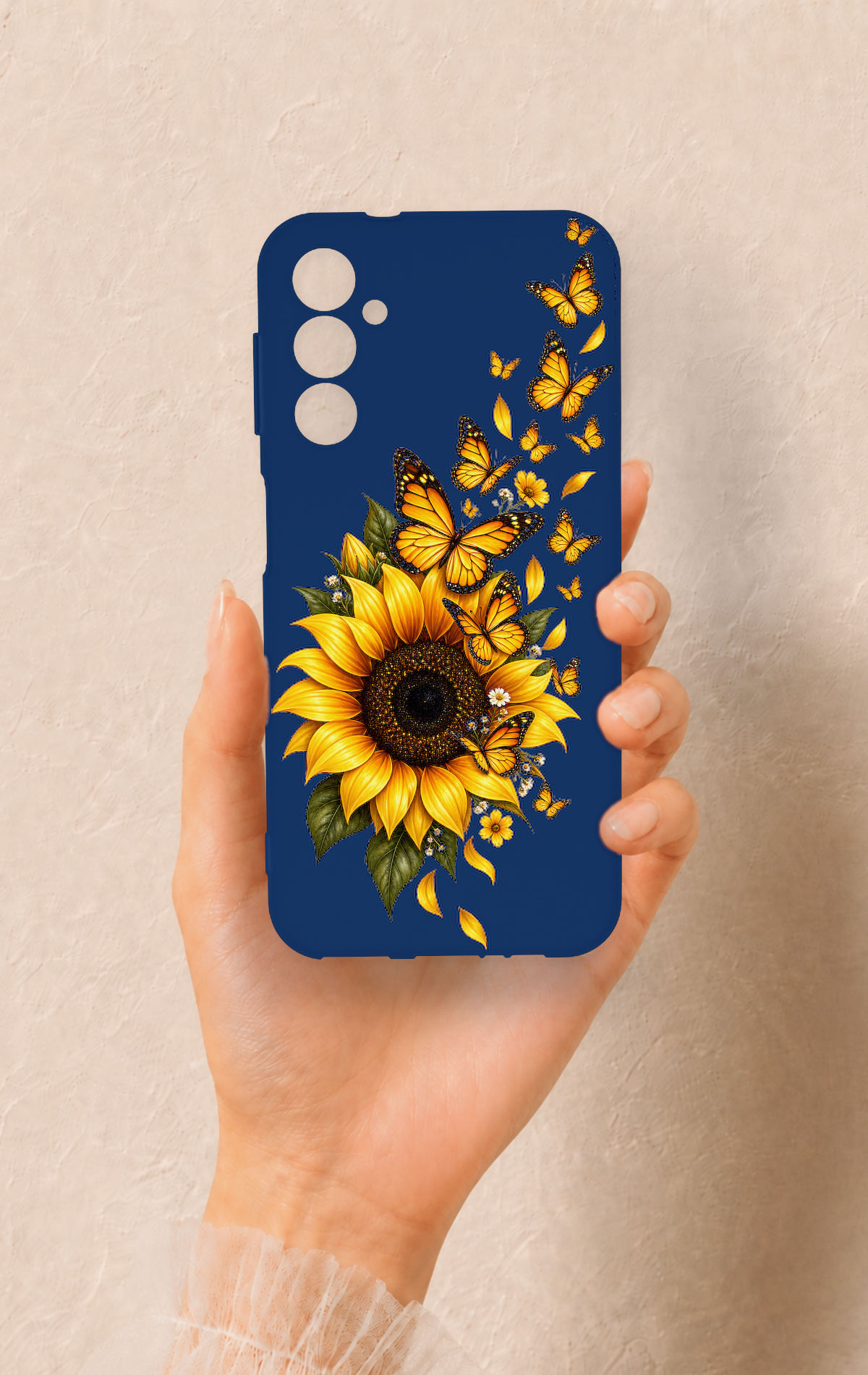 Samsung A14 Uyumlu Ayçiçeği Desenli Silikon Kılıf
