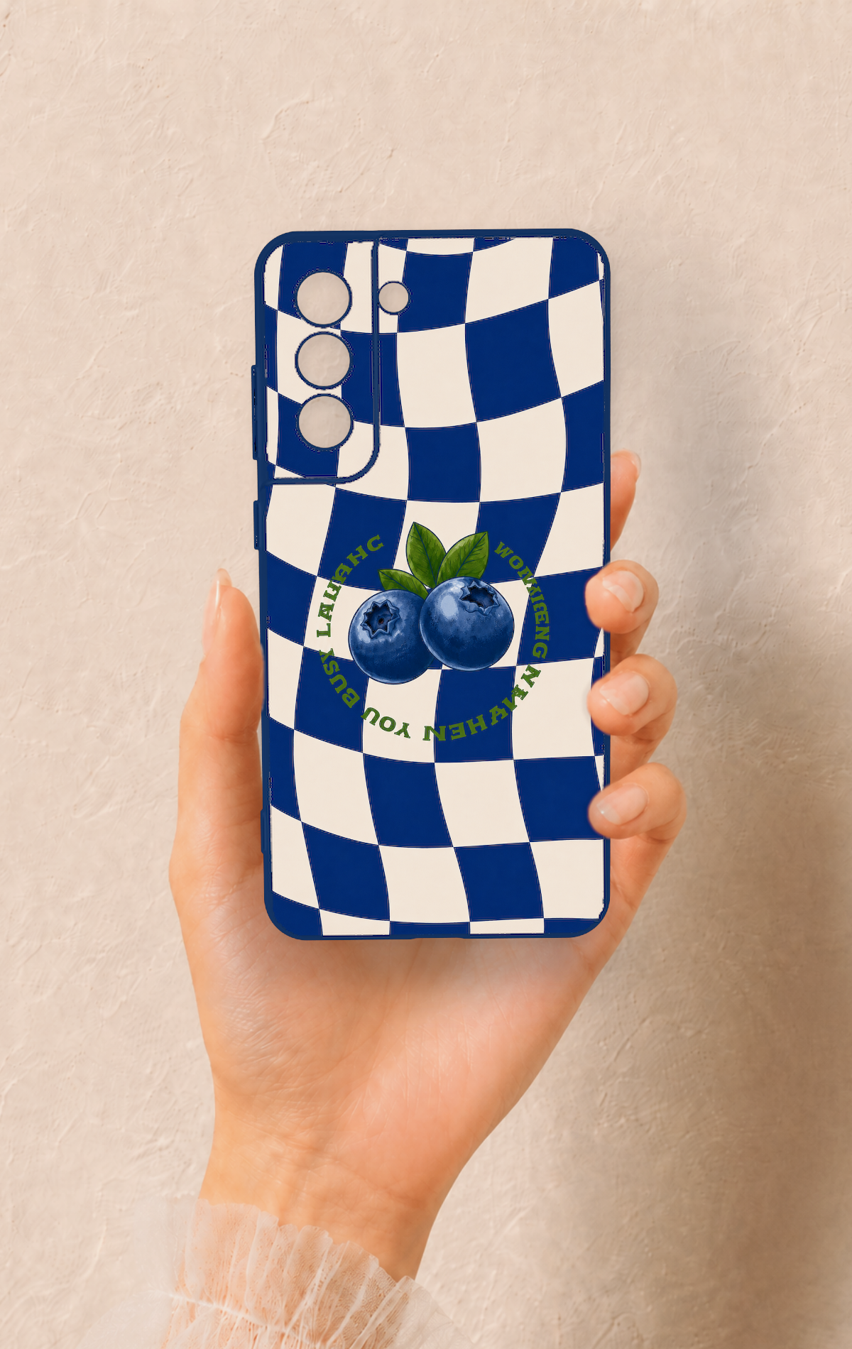 Samsung-S21FE Uyumlu Yaban Mersini Desenli Silikon Kılıf