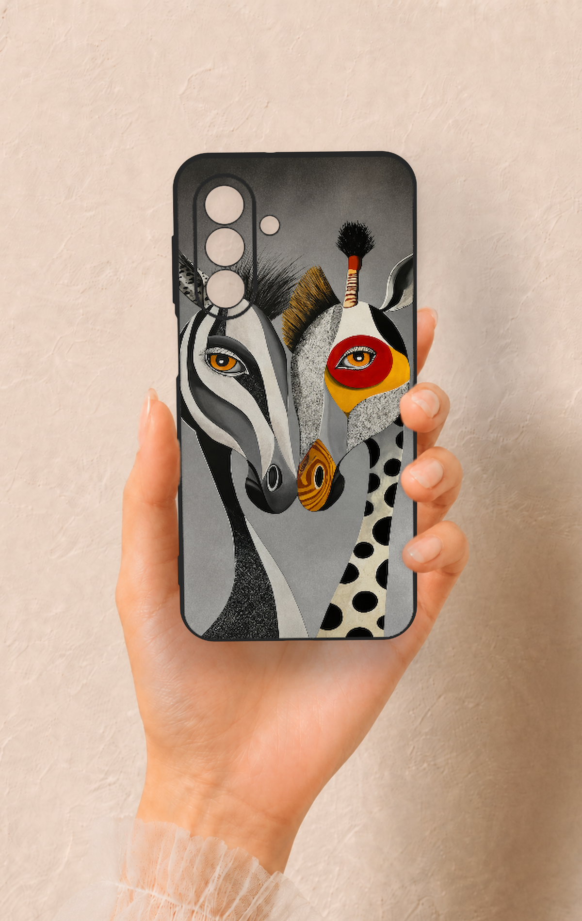 Samsung A17 Uyumlu Zebra ve Zürafa Desenli Silikon Kılıf