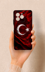 Omix X7 Uyumlu Kurt Türk Bayrağı Desenli Silikon Kılıf