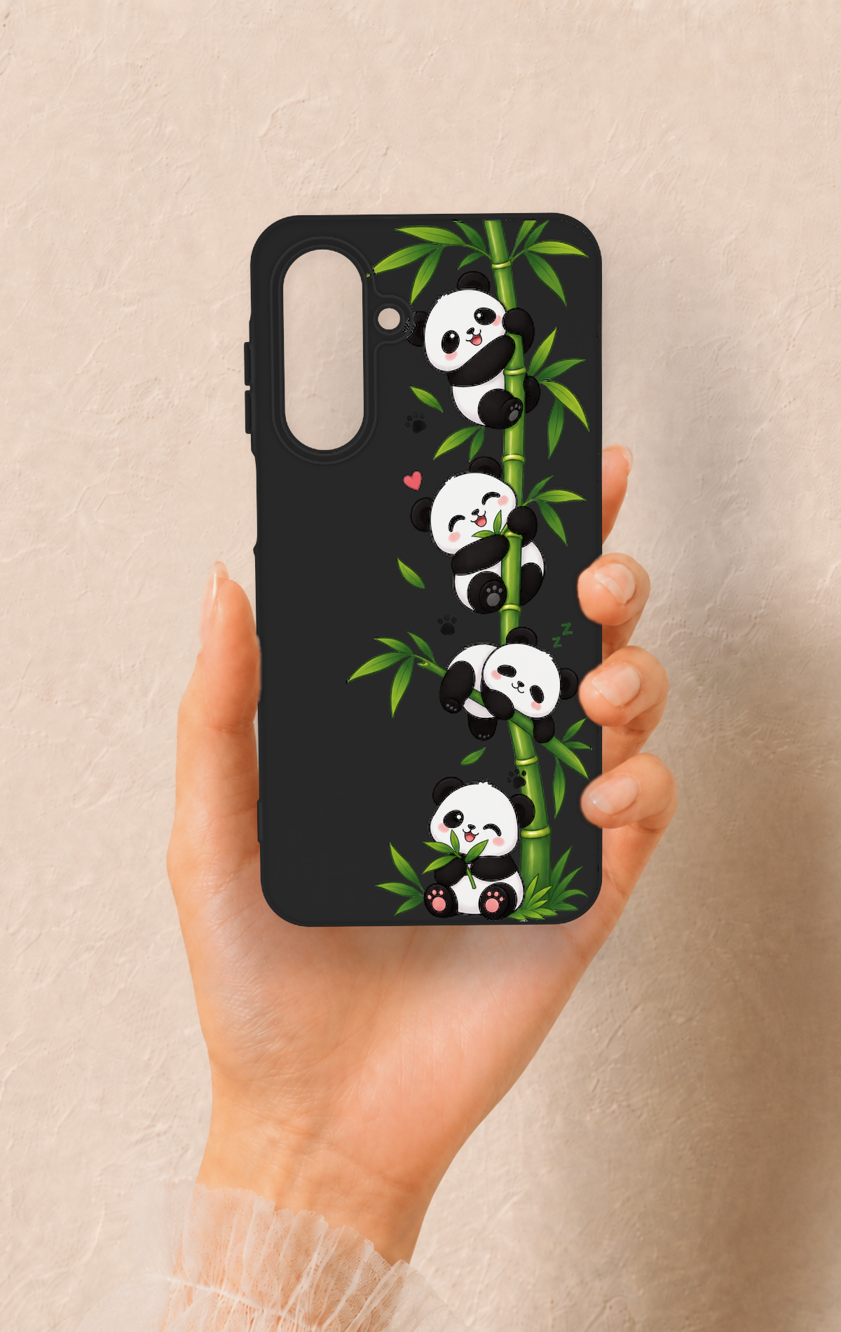 Samsung A26 Uyumlu Sevimli Panda Bambu Desenli Silikon Kılıf