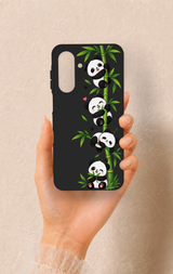 Samsung A26 Uyumlu Sevimli Panda Bambu Desenli Silikon Kılıf