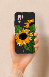 Redmi Note 10-10S Uyumlu Ay Çiçeği Desenli Silikon Kılıf
