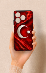 Realme C63 Uyumlu Türk Bayrağı Desenli Silikon Kılıf