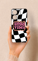Realme C55 Uyumlu Black Good Vibes Desenli Silikon Kılıf