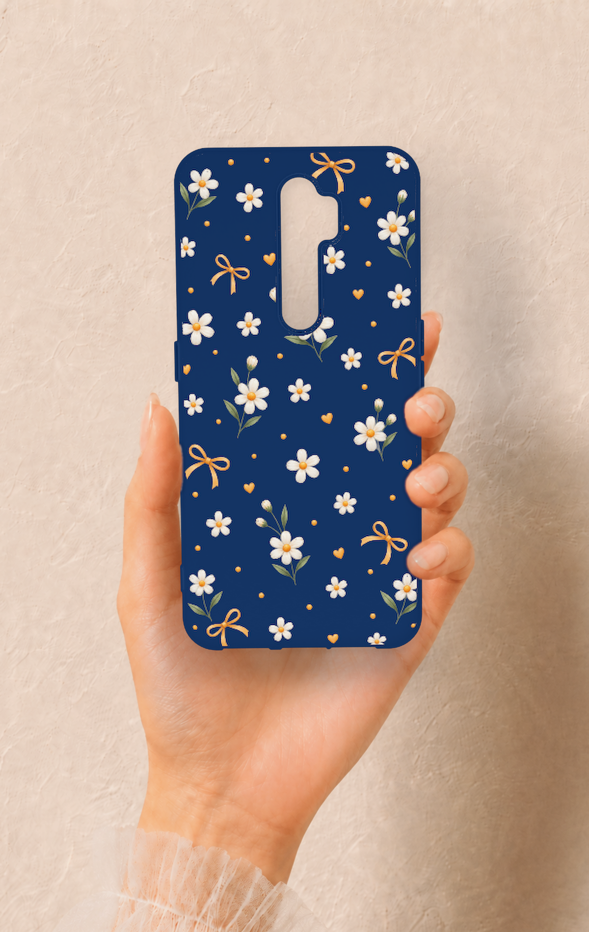 Oppo A5 2020 Uyumlu Papatya Fiyonk Desenli Silikon Kılıf
