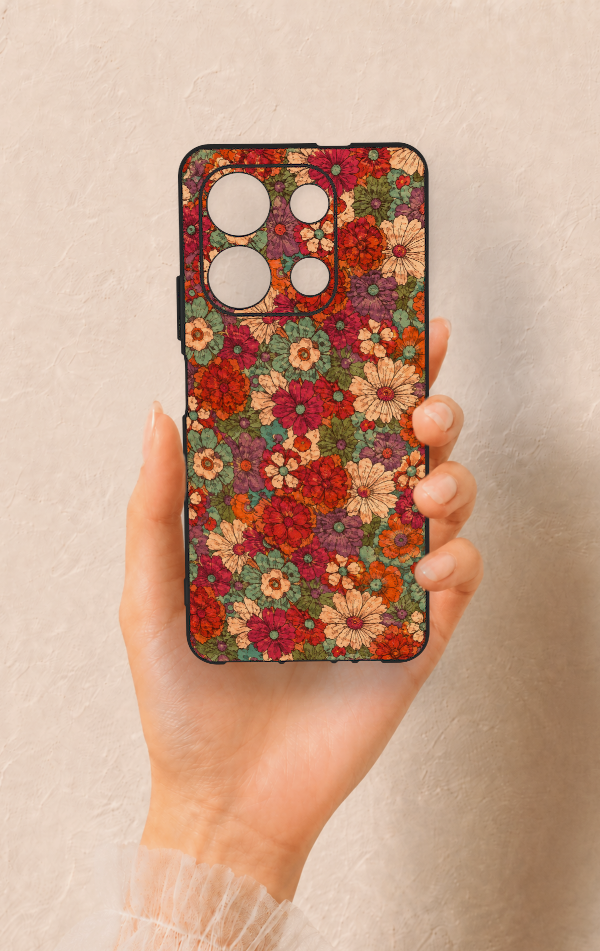 İnfinix Note 30 Uyumlu Pastel Çiçek Bahçesi Desenli Silikon Kılıf