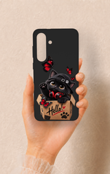 Samsung S25Fe Uyumlu Hello Cat Desenli Silikon Kılıf
