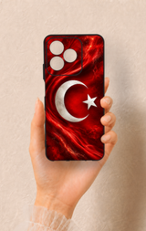 Realme C53 Uyumlu Türk Bayrağı Desenli Silikon Kılıf