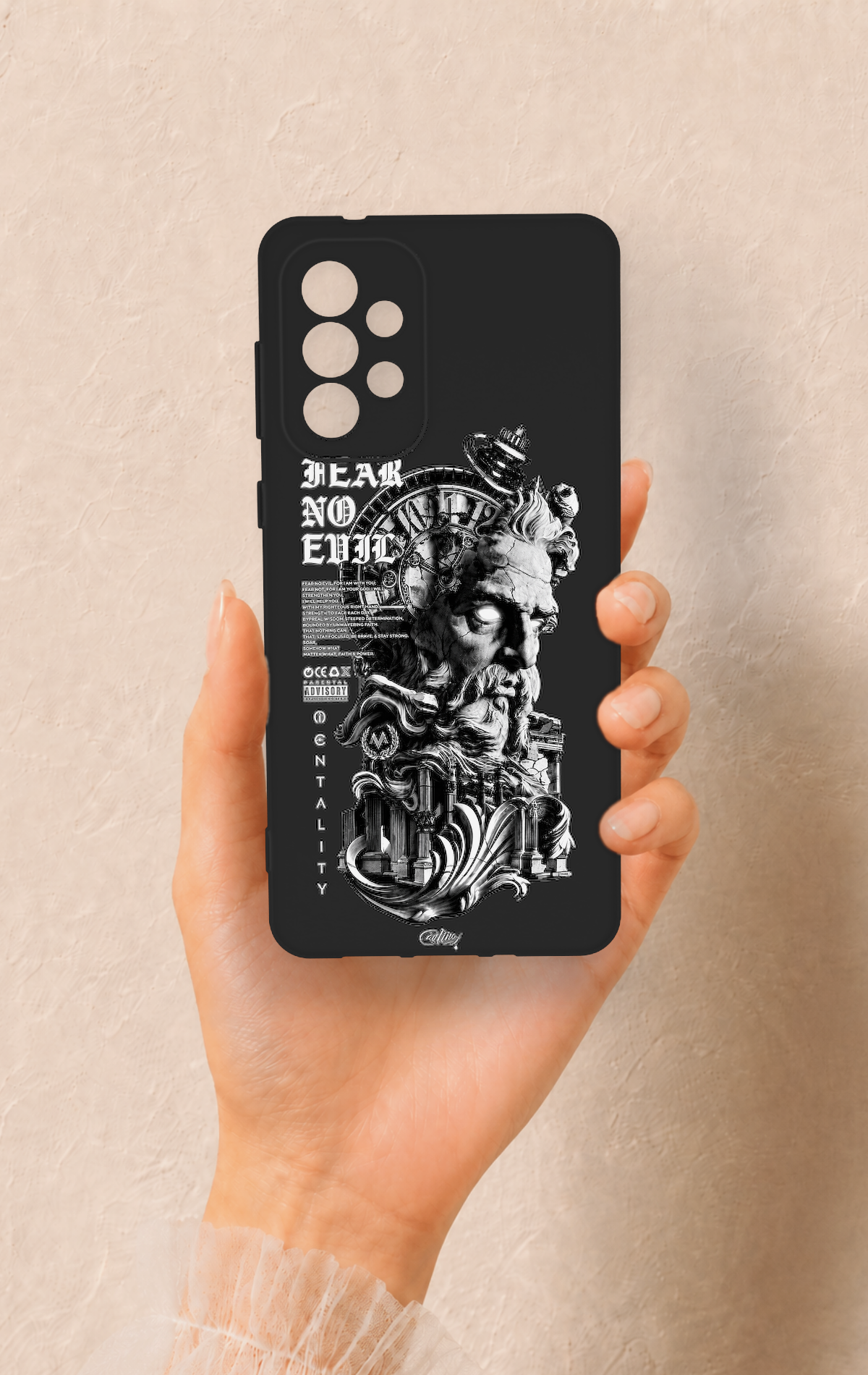 Samsung-A73 Uyumlu Fear No Evil Desenli Silikon Kılıf