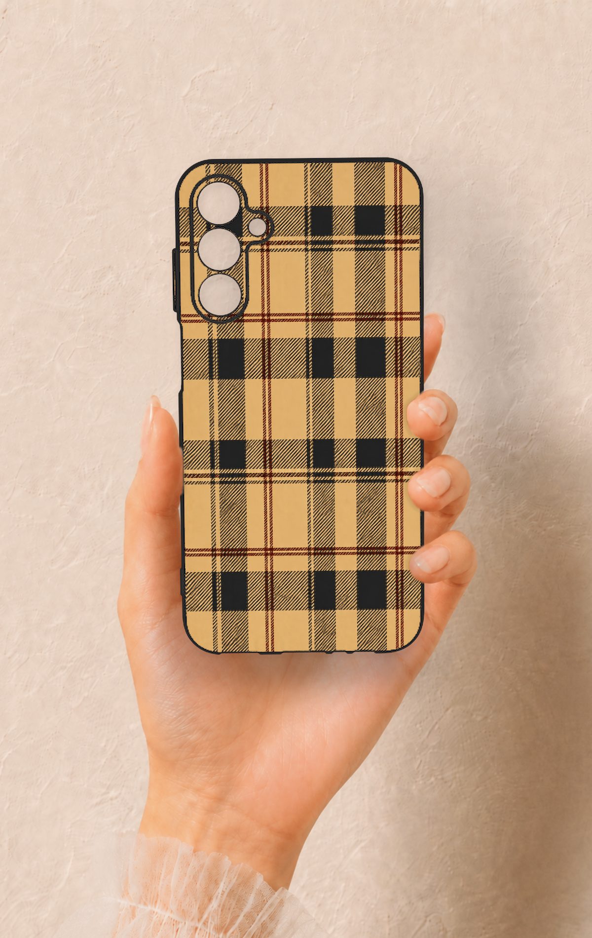 Samsung A15 Uyumlu Burberry Ekose Desenli Silikon Kılıf