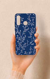 Huawei P30 Lite Uyumlu İnce Yaprak Dalı Desenli Silikon Kılıf