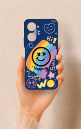Vivo Y18 Uyumlu Happing Smile Desenli Silikon Kılıf