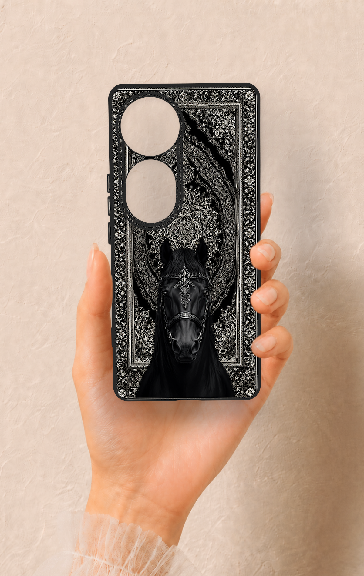 Vivo V40 Uyumlu Etnik At Figürü Desenli Silikon Kılıf