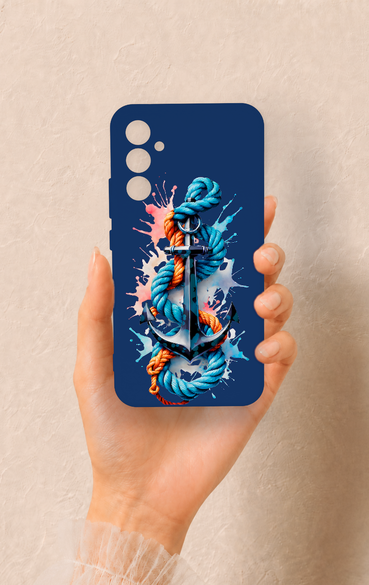 Samsung A34 Uyumlu Anchor Desenli Silikon Kılıf
