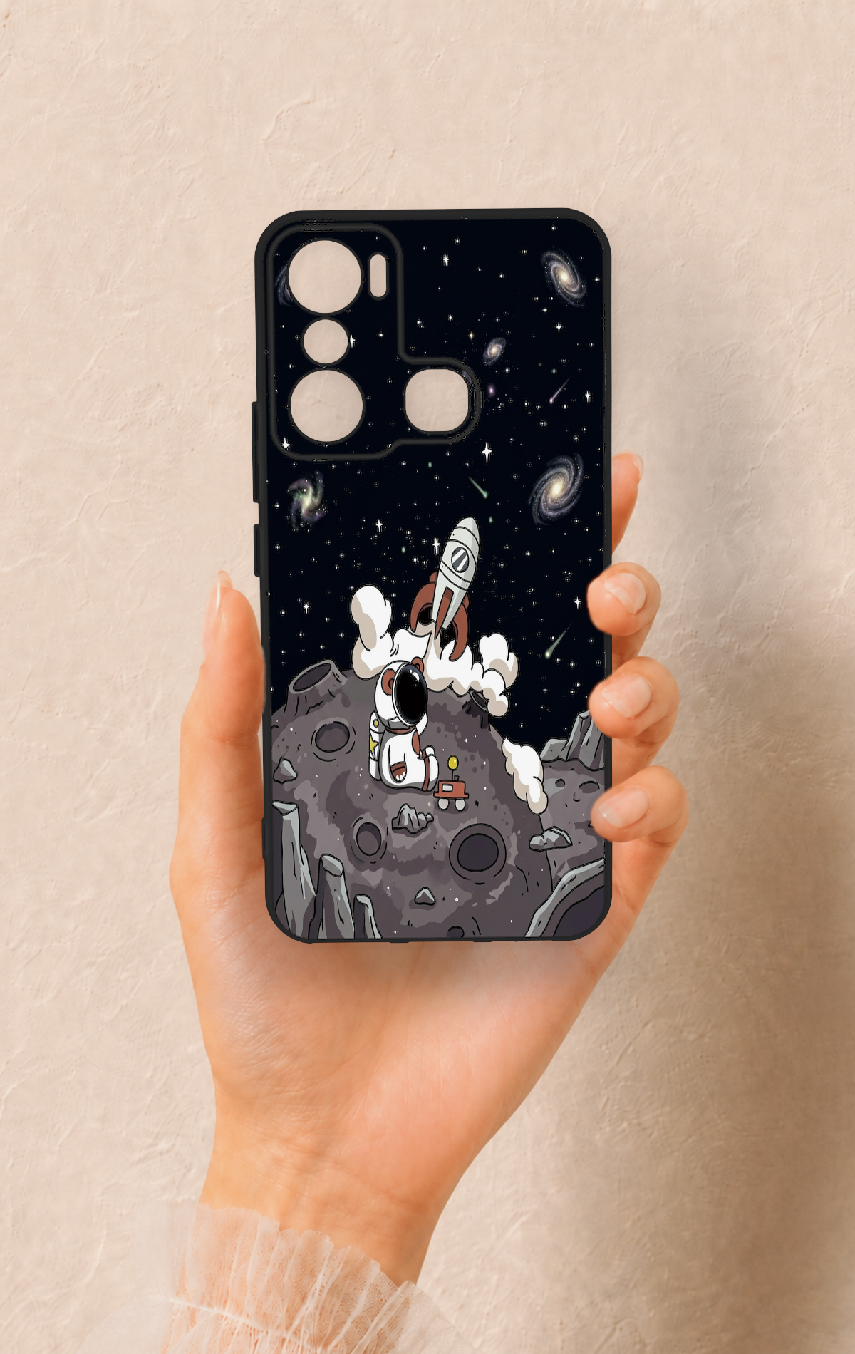 İnfinix Hot 20i Uyumlu Uzay Astronot Desenli Silikon Kılıf
