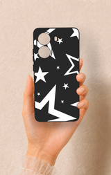 Poco X7 Pro Uyumlu Siyah Mega Star Desenli Silikon Kılıf