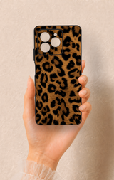 Omix X7 Uyumlu Koyu Leopar Deri Desenli Silikon Kılıf