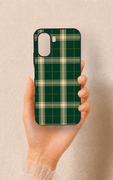 Oppo A6T Uyumlu Klasik Yeşil Ekose Desenli Silikon Kılıf