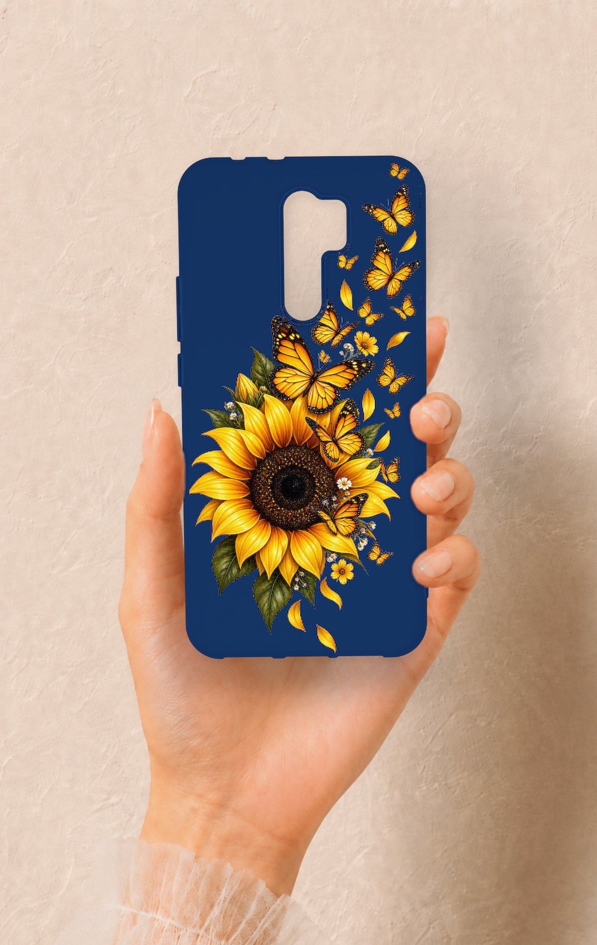 Redmi 9 Uyumlu Ayçiçeği Desenli Silikon Kılıf