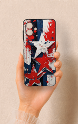 Samsung A07 Uyumlu Star Flag Desenli Silikon Kılıf