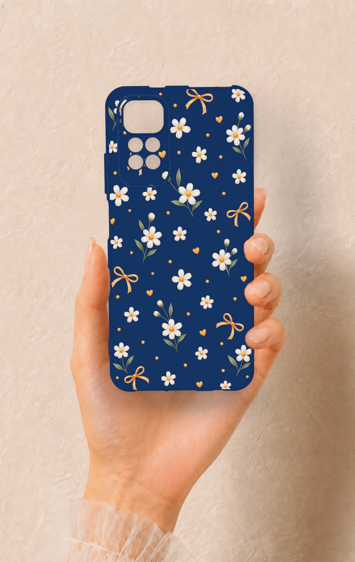 Redmi Note 11S Uyumlu Papatya Fiyonk Desenli Silikon Kılıf