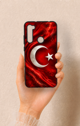 Redmi Note 8 Uyumlu Türk Bayrağı Desenli Silikon Kılıf