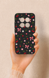 Redmi Note 15 Pro 5G Uyumlu Papatya Kiraz Fiyonk Desenli Silikon Kılıf