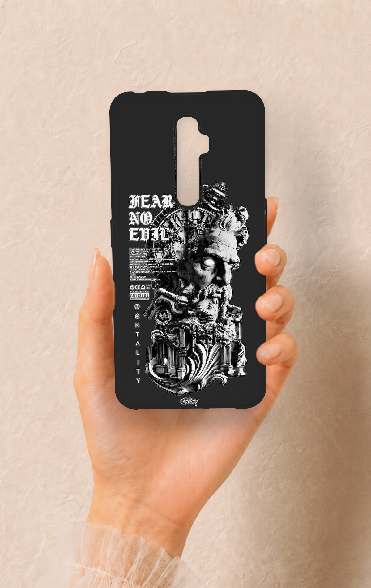 Oppo Reno 2Z Uyumlu Fear No Evil Desenli Silikon Kılıf